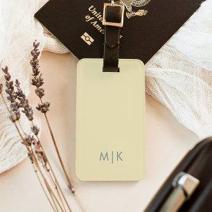 botergeel Modern monogram Bagagelabel