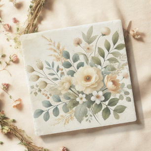 Botergeel Waterverf Bloemen Lente & Zomer Stenen Onderzetter