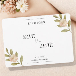 Botergeel Waterverf Floral Classic Elegant Save The Date