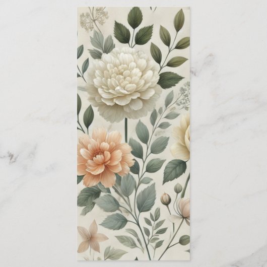 Botergeel Waterverf Floral Elegant en Modern Menu (Achterkant)