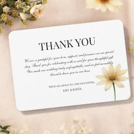 Botergeel Waterverf Floral Elegant Modern Bedankkaart