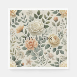 Botergeel Waterverf Floral Elegant Modern Servet