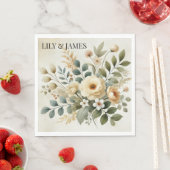 Botergeel Waterverf Floral Elegant Modern Servet (Insitu)