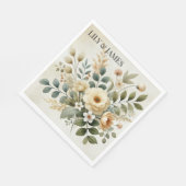 Botergeel Waterverf Floral Elegant Modern Servet (Hoek)