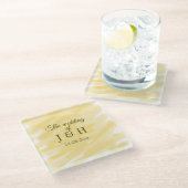 Botergele pastel op de bruiloft van echtpaar Le Glazen Onderzetter (Schuin)