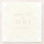 Botergele pastel op de bruiloft van echtpaar Le Glazen Onderzetter (Achterkant)