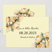 Botergele Rozen Boeket Save the Date Kaart (Voorkant / Achterkant)