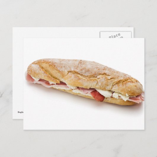 boterham met ham en kaas briefkaart (Voorkant / Achterkant)