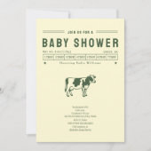 Boterkoe neutrale baby shower kaart (Voorkant)
