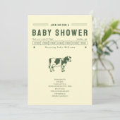 Boterkoe neutrale baby shower kaart (Staand voorkant)