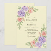 Boterlila Hydrangea Eucalyptus Bruiloft Kaart (Voorkant / Achterkant)