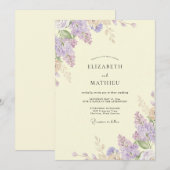 Boterlila Wisteria Bruiloft Kaart (Voorkant / Achterkant)