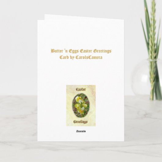 Boter'n Kaart voor paasmaaltijden (Achterkant)