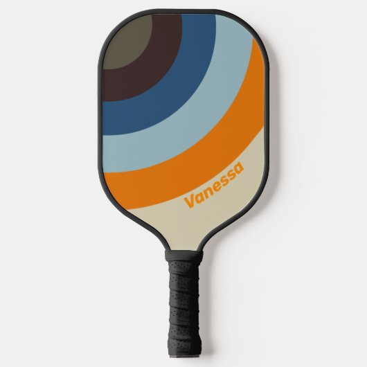 Boternoot Fade Cirkel Streep met Naam Pickleball Paddle (Voorkant)