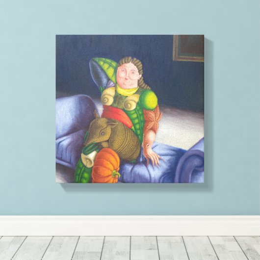 "Botero encastrado" Canvas Afdruk (Insitu (Houten vloer))