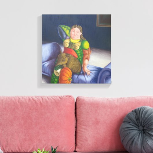 "Botero encastrado" Canvas Afdruk (Insitu (Woonkamer))