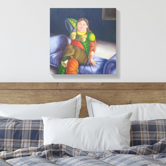 "Botero encastrado" Canvas Afdruk (Insitu (Slaapkamer))