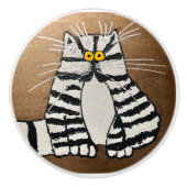 Botero's kat keramische knop (Voorkant)