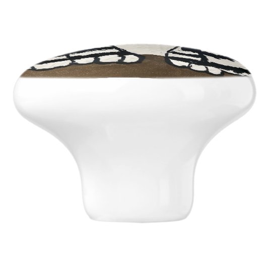 Botero's kat keramische knop (Zijkant)