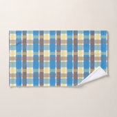 Boterpopcorn Koffie Bruin Sonic Blauw Geruit Bad Handdoek (Handdoek)