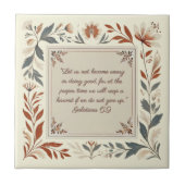 Boterroom Boerderij Bloemen Lijst Bijbelvers Tegeltje (Voorkant)