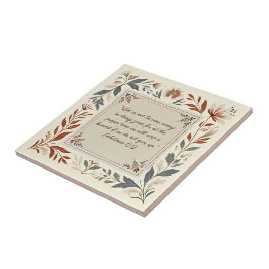 Boterroom Boerderij Bloemen Lijst Bijbelvers Tegeltje (Zijkant)