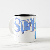 boterSPY. Tweekleurige Koffiemok (Voorkant links)