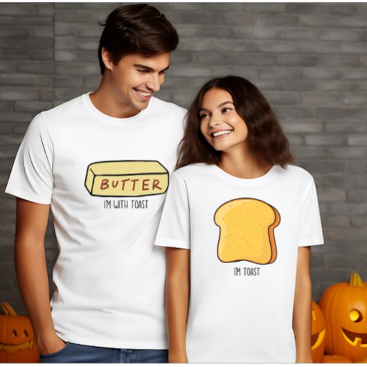 Botert op Halloween Ik ben met toast grappige kopp T-shirt