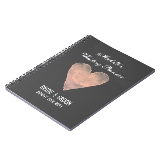 Botertje met grijze en roze trouwplanner notitieboek (Linkerzijde)