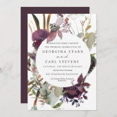 Boterum en plum Botanical Wedding Kaart (Voorkant / Achterkant)