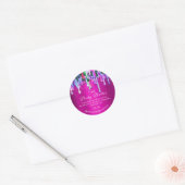 Boterverpakking Online Beauty Drip Fuchsia Ronde Sticker (Envelop)