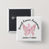 Botervlieg 6.1 Borstkanker van de Tattoo Vierkante Button 5,1 Cm (Voorkant /achterkant)