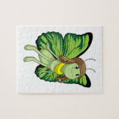 Botervlieg als piloot met piloot-pet legpuzzel (Horizontaal)