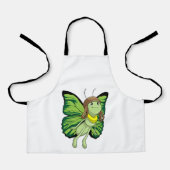 Botervlieg als piloot met piloot-pet schort (Voorkant)