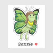 Botervlieg als piloot met piloot-pet sticker (Vel)