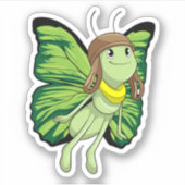 Botervlieg als piloot met piloot-pet sticker (Voorkant)