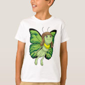 Botervlieg als piloot met piloot-pet t-shirt (Voorkant)