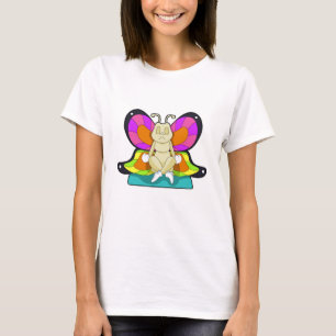 Botervlieg bij Yoga in kruispoten T-shirt