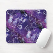 Botervlieg, bloemdraden op paarse Mousepad Muismat (Met muis)