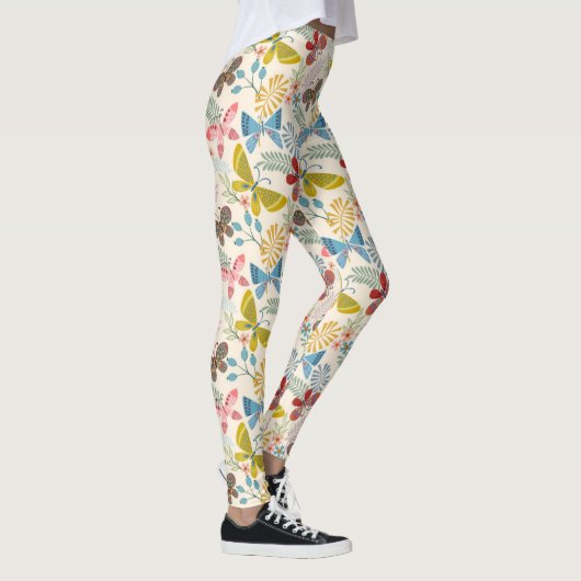 Botervlieg- en bladpatroon leggings (Rechts)