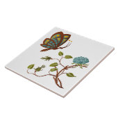 Botervlieg en blauw Roos Tegeltje (Zijkant)