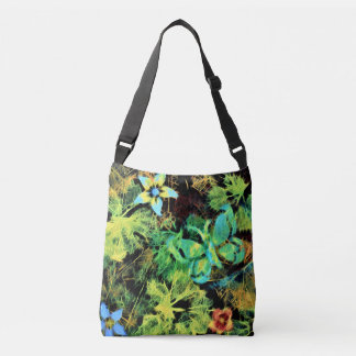 Botervlieg en bloem Rodilius Kruispuntstukjes Canv Crossbody Tas