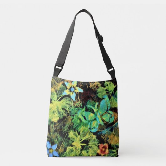 Botervlieg en bloem Rodilius Kruispuntstukjes Canv Crossbody Tas (Voorkant)