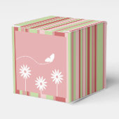 Botervlieg en bloemen - gestreept voorvak bedankdoosjes (Voorkant Zijde)