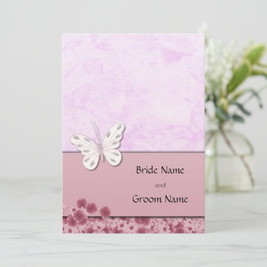 Botervlieg en bloemen kaart (Staand voorkant)