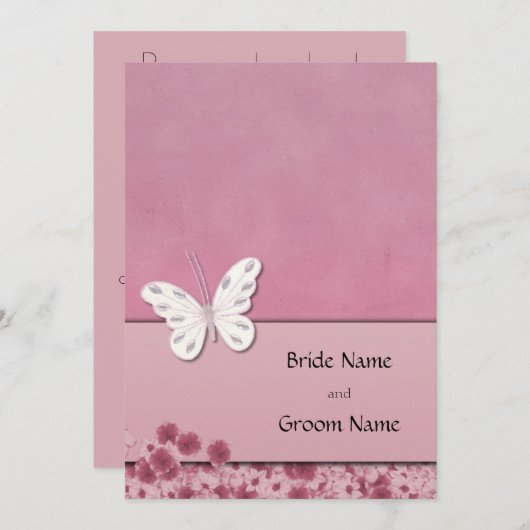 Botervlieg en bloemen kaart (Voorkant / Achterkant)