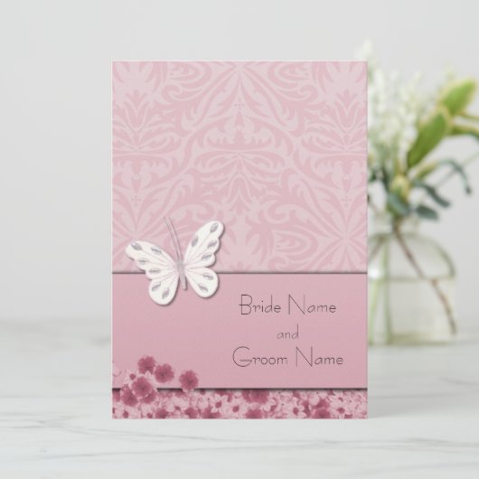 Botervlieg en bloemen kaart (Staand voorkant)