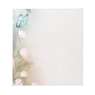 Botervlieg en bloemen notitieblok