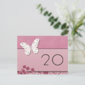 Botervlieg en bloemen Tafelnummer Briefkaart (Staand voorkant)