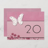 Botervlieg en bloemen Tafelnummer Briefkaart (Voorkant / Achterkant)